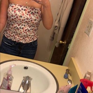 Floral smocked tube top